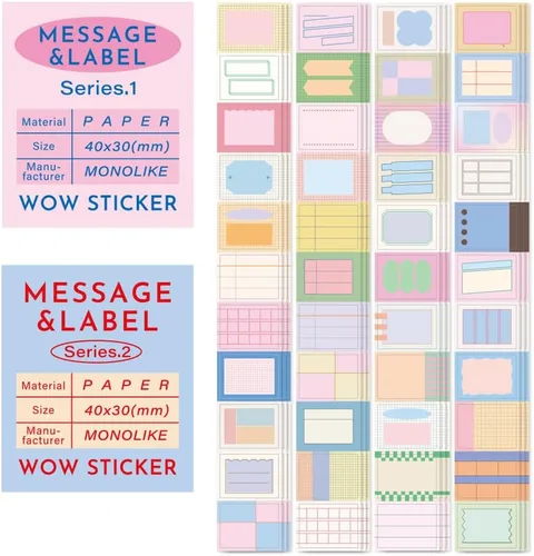Vista 20 de Monolike Wow Sticker Ancien Fleur + Set de Póster Vintage - Mini Tamaño Lindas Calcomanías, Calcomanías Cuadradas