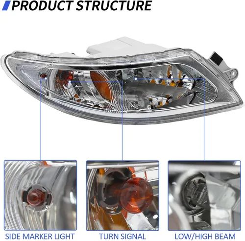 Vista 2 de aostirmotor Conjunto de faros delanteros para International 4300 (2002-2018), (lado del conductor)