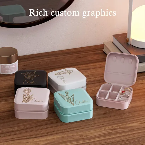 Vista 7 de ALBK Regalos personalizados para mujeres Joyero de viaje personalizado para niñas, pequeño estuche de joyería de viaje personalizado, regalos