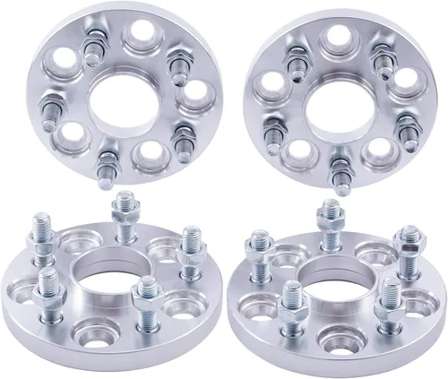 Vista 10 de 4 piezas, espaciadores de rueda hubcéntricos 5x4.5 de 1 pulgada con pernos 12x1.5 de 67.1 mm de orificio de cubo, compatibles con Jeep Hyundai-Mazda