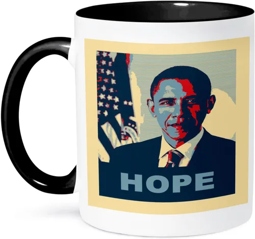 Vista 14 de 3dRose President Barack Obama in Hope Pop Art - Taza de 11 onzas, color negro