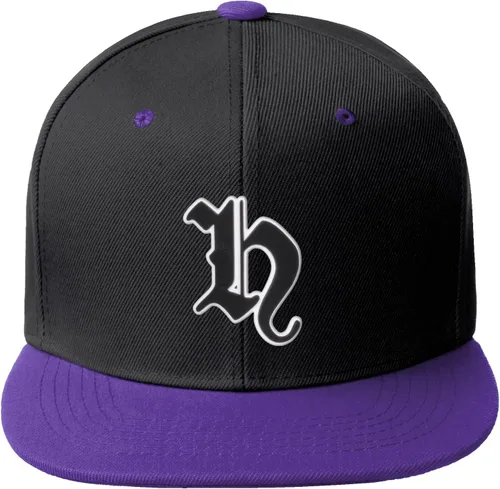 Vista 171 de Daxton Gorra clásica con visera de billete plano con letras del alfabeto inglés antiguo de la A a la Z