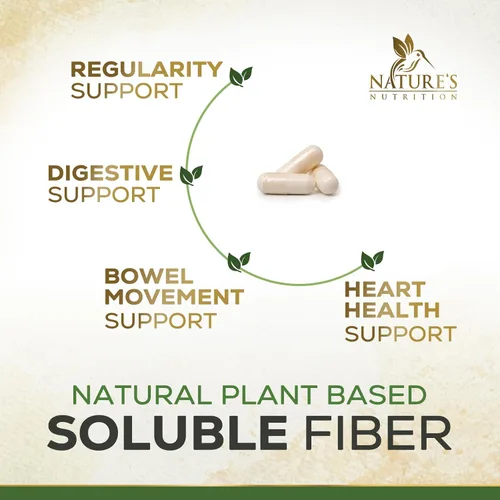 Vista 5 de Polvo de cáscara de psyllium de 2000 mg por porción, suplemento de fibra de psyllium extra fuerte, píldoras de fibra soluble natural, apoya