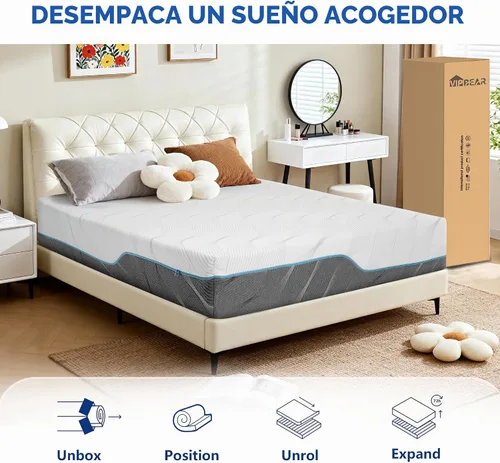 Vista 7 de Vipbear Colchón individual de espuma viscoelástica extra firme de 8