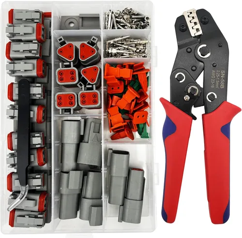 Vista 7 de 64 Kit 1/2/3/4/5/6 Pin Automotive Waterproof Wire Connector with Crimper 1-6pin/64kit With Crimper