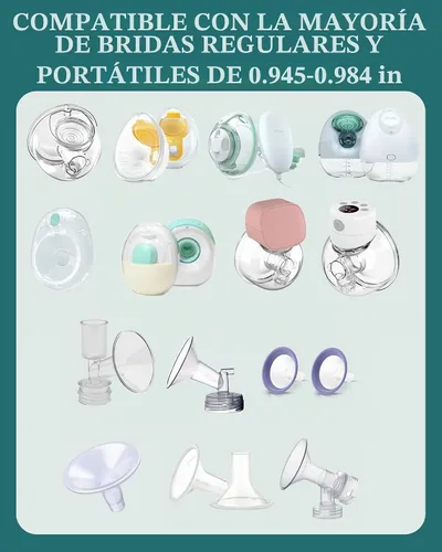 Vista 4 de Insertos de brida para extractores de leche – Silicona – Convertir 0.945 in a 0.512 in – Reemplazo de piezas de bomba – Compatible con Spectra