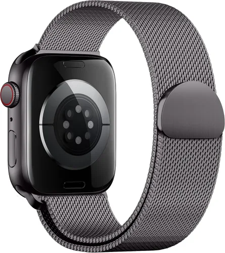 Vista 19 de QOKNUL Compatible with Apple Watch Bands for Women Men Stainless Steel Negro