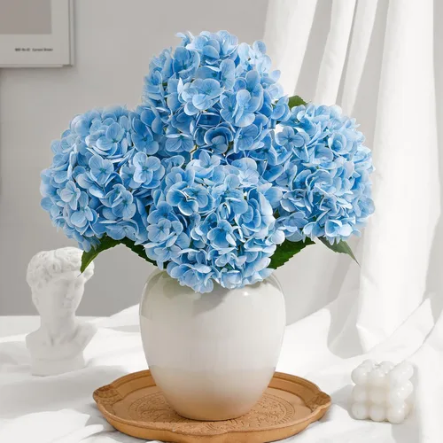 Vista 13 de Paquete de 4 hortensias artificiales marrones, tallos reales de 18