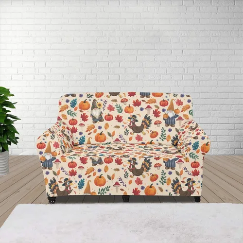 Vista 60 de Horeset Funda elástica para silla con diseño de flores hippie otoñales, funda para sofá, lavable, protección de muebles con espuma antideslizante