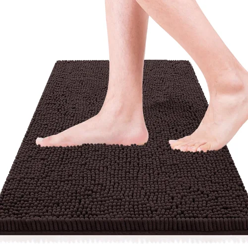 Vista 21 de Alfombras de baño de 47 x 17 pulgadas, súper absorbentes, suaves, gruesas, lavables a máquina, tapete de baño de felpilla antideslizante, tapete