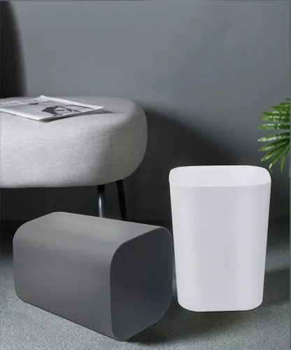 Vista 7 de Cubo de basura pequeño de 2 galones, cubo de basura cuadrado para baño, dormitorio, cocina, encimera debajo del fregadero