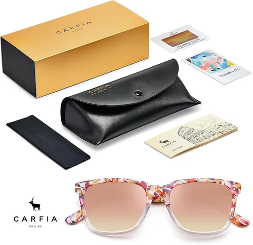 Vista 51 de Carfia Chic - Lentes de sol polarizados para mujer, protección UV400, marco de acetato pulido a mano