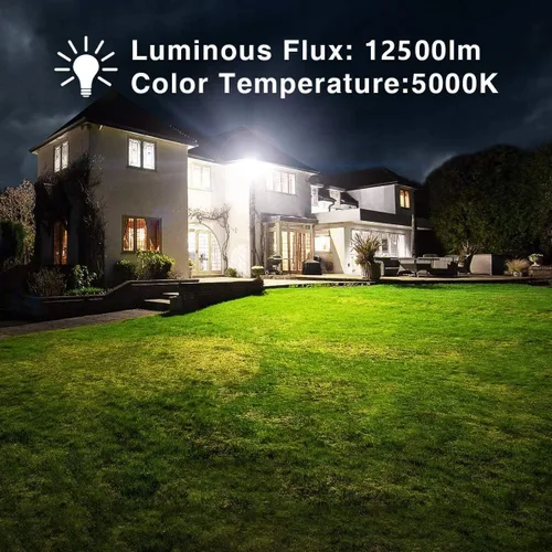 Vista 6 de XYCN Paquete de 4 reflectores LED de 100W, luz de inundación exterior impermeable IP66, luces de seguridad exteriores súper brillantes de 12500LM