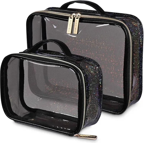 Vista 10 de BYOOTIQUE AW 420D - Neceser de viaje de nailon transparente, portátil, ligero, transparente, organizador de almacenamiento de cosméticos, piscina