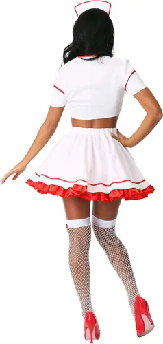Vista 4 de Disfraz de enfermera para mujer, blanco