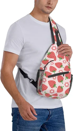 Vista 9 de Bolso bandolera para mujeres y hombres, mochila de viaje para senderismo, bolsa cruzada para el hombro, bolsa de pecho, casual, mochila deportiva