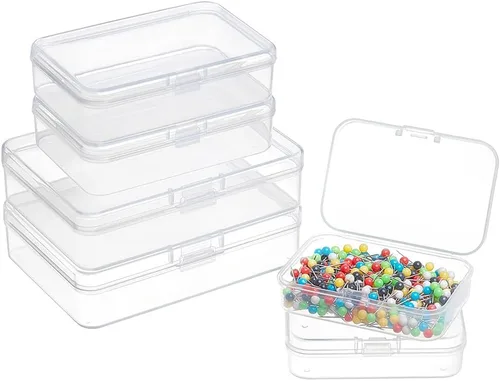 Vista 9 de BENECREAT Paquete de 24 contenedores cuadrados de plástico transparente de 1.38 x 1.38 x 0.7 pulgadas, con tapa para artículos, tapones