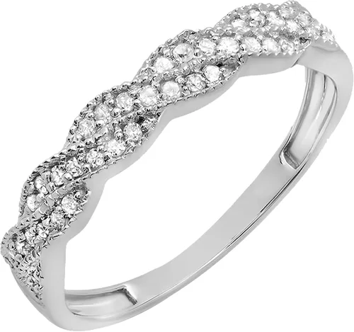 Vista 7 de Dazzlingrock Collection Anillo apilable de oro de 14 quilates con diamantes redondos de 0.25 quilates (ctw) para mujer, para aniversario, boda, 1/4
