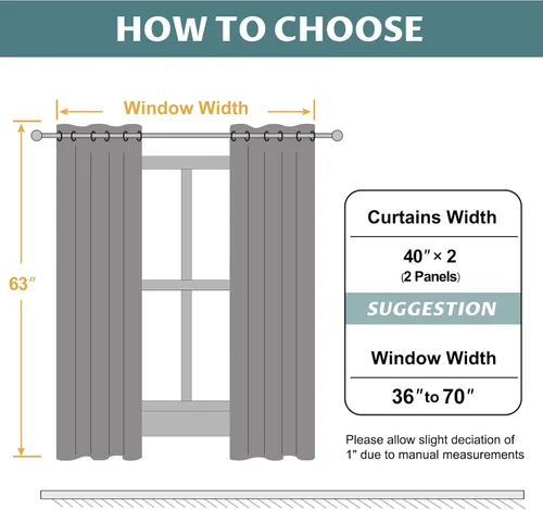 Vista 8 de COSVIYA Cortinas 100% de opacidad para dormitorio con forro negro, bloqueo de luz completa, aislamiento térmico y ojales, tratamiento de ventana