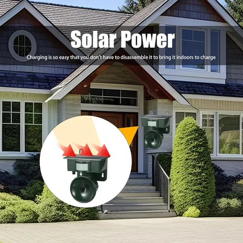 Vista 6 de Nuevos dispositivos repelentes de pájaros ultrasónicos solares para exteriores, disuasorios de aves para exteriores, repelente de gatos, disuasorio