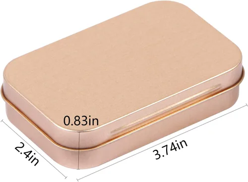 Vista 2 de MIDELONG Paquete de 3 cajas rectangulares de metal con bisagras con tapa, mini caja portátil vacía, contenedores para manualidades, kit