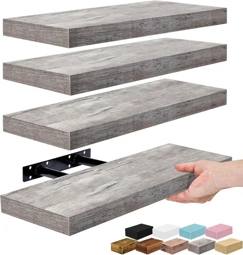 Vista 41 de Sorbus Estantes flotantes para pared, estante flotante de 16 pulgadas para cocina, dormitorio, sala de estar, baño, hogar y decoración de pared