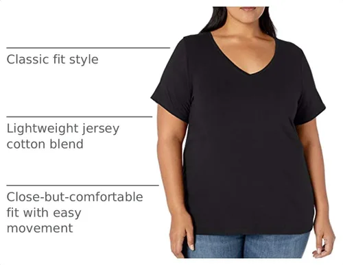 Vista 4 de Amazon Essentials - Camiseta de manga corta y cuello en V para mujer (disponible en tallas extragrandes)