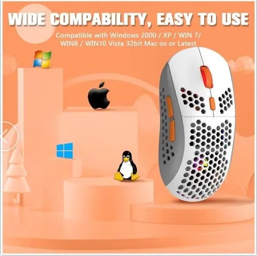 Vista 9 de ZIYOU LANG Ratón para juegos RGB con cable, 65G ligero de panal ultraligero con sensor de alta precisión 6400DPI, 6 botones programables USB