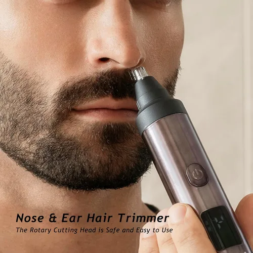 Vista 6 de Aesfee - Juego de recortadora de barba profesional 3 en 1 y cortadora de pelo para hombres, resistente al agua IPX7, kit de afeitadora eléctrica