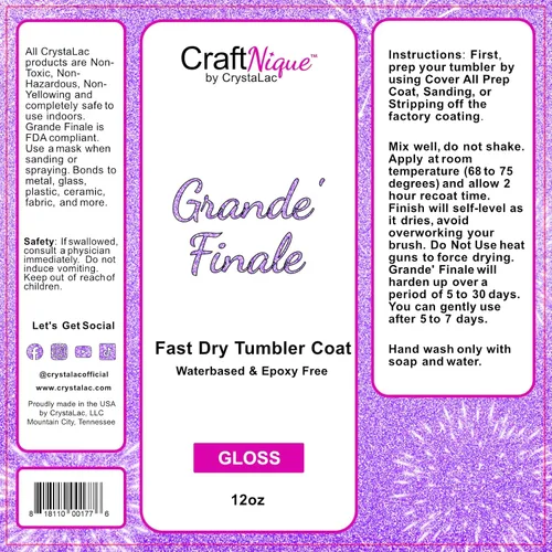 Vista 2 de CrystaLac Grande Finale - Abrigo de vaso (brillo, 12 onzas) 2.0