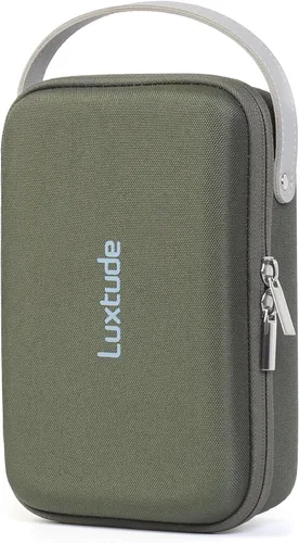 Vista 15 de Luxtude Tech - Funda organizadora de viaje, organizador de electrónica portátil, funda rígida con cremallera para cables de carga, cargadores