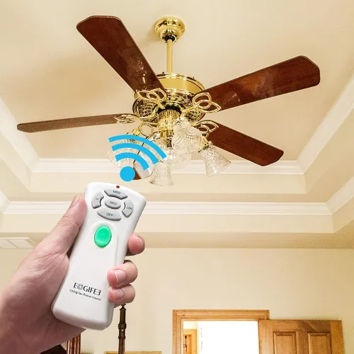 Vista 6 de Eogifee Ventilador de techo con control remoto inverso, atenuador de luz, control ajustable de 3 velocidades de reemplazo de Hampton Bay CHQ7080T