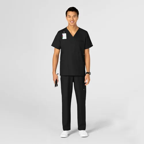 Vista 6 de Wink W123 - Camisa médica unisex con 4 bolsillos Negro