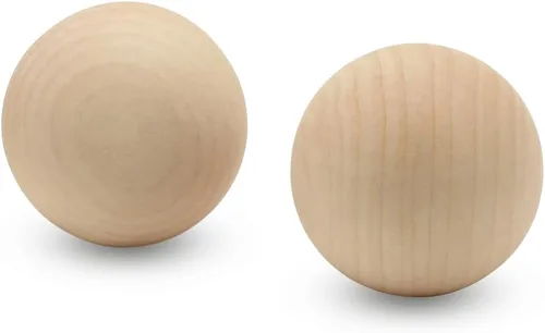 Vista 14 de Bolas de madera pequeñas de 1-3/4 pulgadas, paquete de 10 bolas de madera para manualidades y proyectos de bricolaje, bolas de madera de abedul