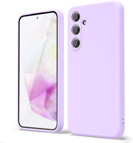 Vista 289 de oakxco Funda para teléfono Samsung Galaxy A12 con agarre de silicona líquida, linda delgada fina suave cubierta de gel de goma TPU lisa para mujeres