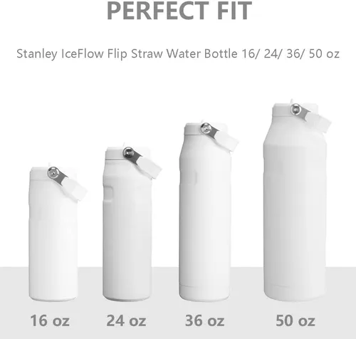 Vista 3 de Dreamfocus Pajitas de metal reutilizables de acero inoxidable de repuesto para Stanley IceFlow Aerolight Flip Straw 2.0 botella de 16 onzas, paquete