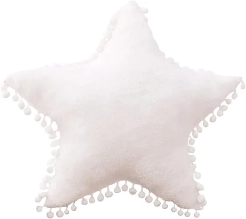 Vista 5 de JIANEEXSQ Creative Star Pillow Home - Cojín decorativo de felpa con estrella blanca (rosa)