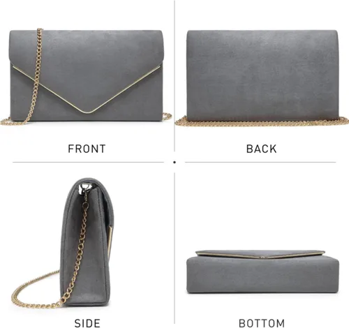 Vista 3 de Bolsos de mano Dasein para mujer, de ante sintética, para noche, formales para fiestas, bodas, cócteles, graduación