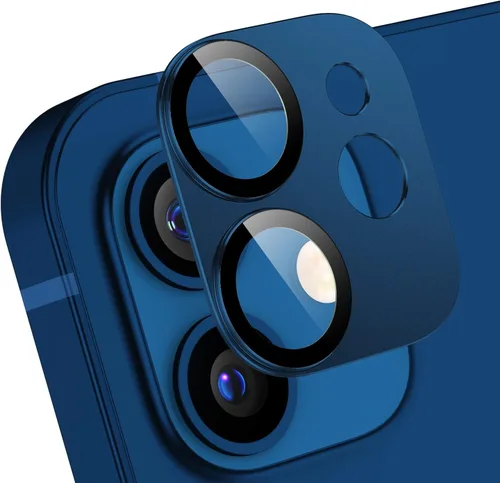 Vista 10 de Korecase Paquete de 2 protectores de lente de cámara para iPhone 12, película de lente de metal de aluminio, cubierta de pantalla de cámara de Negro