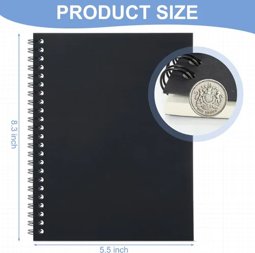 Vista 2 de Epakh 18 paquetes de cuadernos en espiral, cuadernos A5, 50 hojas de papel grueso y tapa dura de estraza a rayas para suministros de oficina, 5.5 x