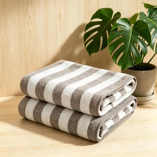 Vista 16 de Juego de 18 toallas de baño de rayas color blanco y negro con lazo para colgar, 6 toallas de baño, 6 toallas de mano, 6 toallas familiares, juego