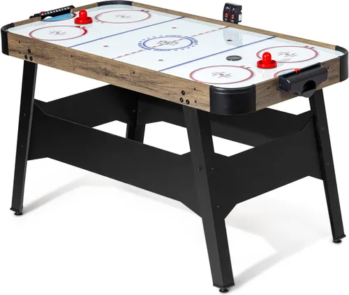 Vista 8 de GoSports Mesa arcade de hockey de aire de 54 pulgadas para niños y adultos, roble o negro, incluye 2 empujadores, 3 discos, motor de CA y marcador