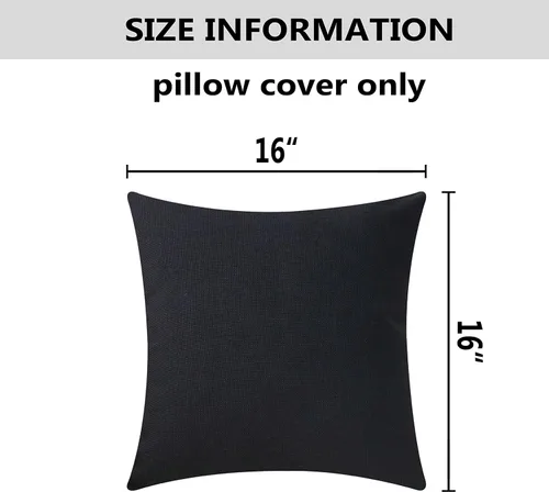 Vista 5 de Home Brilliant Fundas de Almohada de Lino con Forro para Cojines Decorativos de Otoño de Arpillera, Juego de 2, 16 x 16 pulgadas, Negro