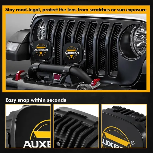 Vista 5 de Auxbeam 5 pulgadas cubo LED Pods cubre 2 unids cubo cuadrado Offroad luces cubiertas protectoras lente