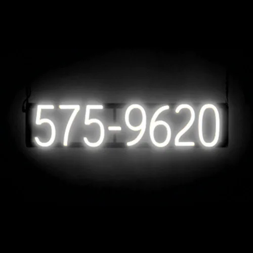 Vista 16 de SpellBrite Letrero de número de teléfono con 10 dígitos Letrero relacionado con el número de teléfono con aspecto de neón, fuente de luz LED roja