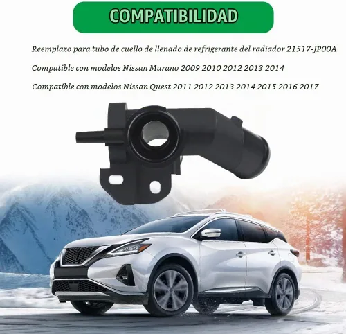 Vista 2 de Cuello de relleno de refrigerante del radiador compatible con 21517-JP00A
