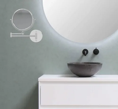 Vista 5 de Mirror Image Kimball & Young 22740 22740 22740 - Espejo de pared cromado de doble brazo, cromo pulido - 22740