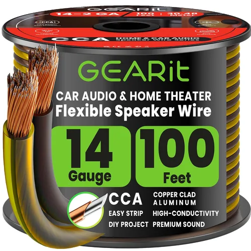 Vista 10 de GEARit - Cable de altavoz de calibre 14 de 20 pies, cable de altavoz 14/2 Negro