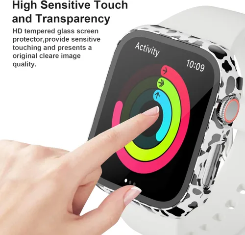 Vista 3 de Paquete de 14 fundas para Apple Watch Series 3 2 1 de 38 mm con protector de pantalla de vidrio templado, funda protectora totalmente rígida