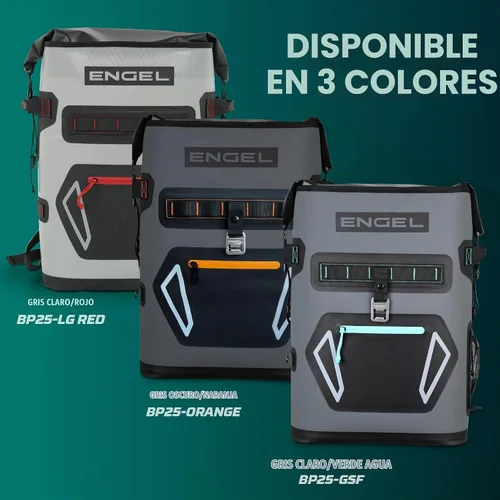 Vista 5 de Engel BP25 Hielera de alto rendimiento con tapa enrollable de 25 cuartos de galón para mochila